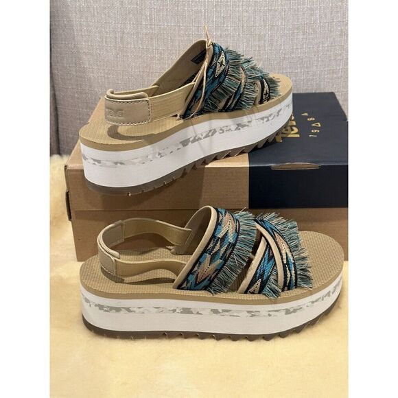 Teva Flatform Ceres Sandals in Double Diamond Teal Blue Size 7 ; 8 ; 9 new - Picture 12 of 15